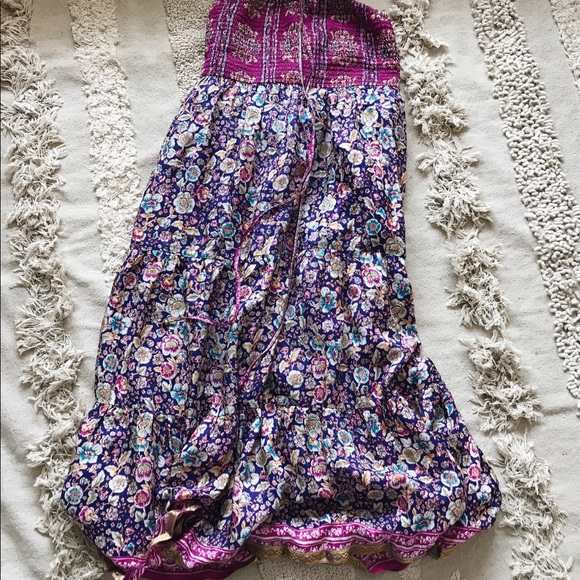 Maeve Anthro silk dress Small midi purple floral - Picture 2 of 7